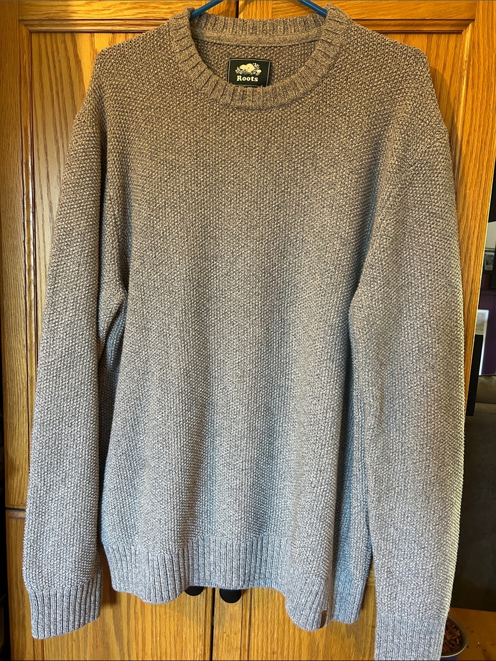 Roots Men's Crewneck Sweater in Heather Gray
